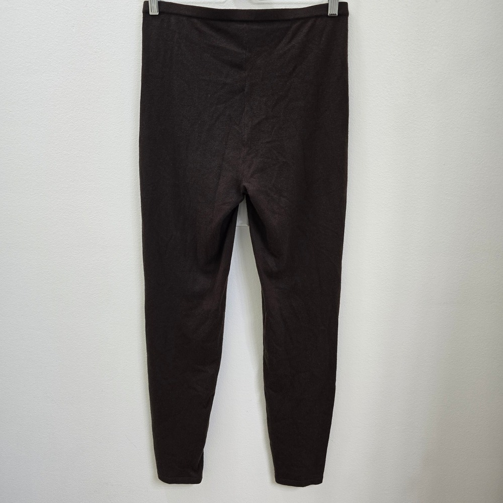 Neiman Marcus Silk Cashmere Knit Leggings Brown Slim Fit Pants Womens Medium - Picture 3 of 5